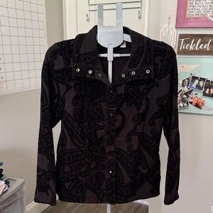 Chico's Zenergy Black Patterned Jacket